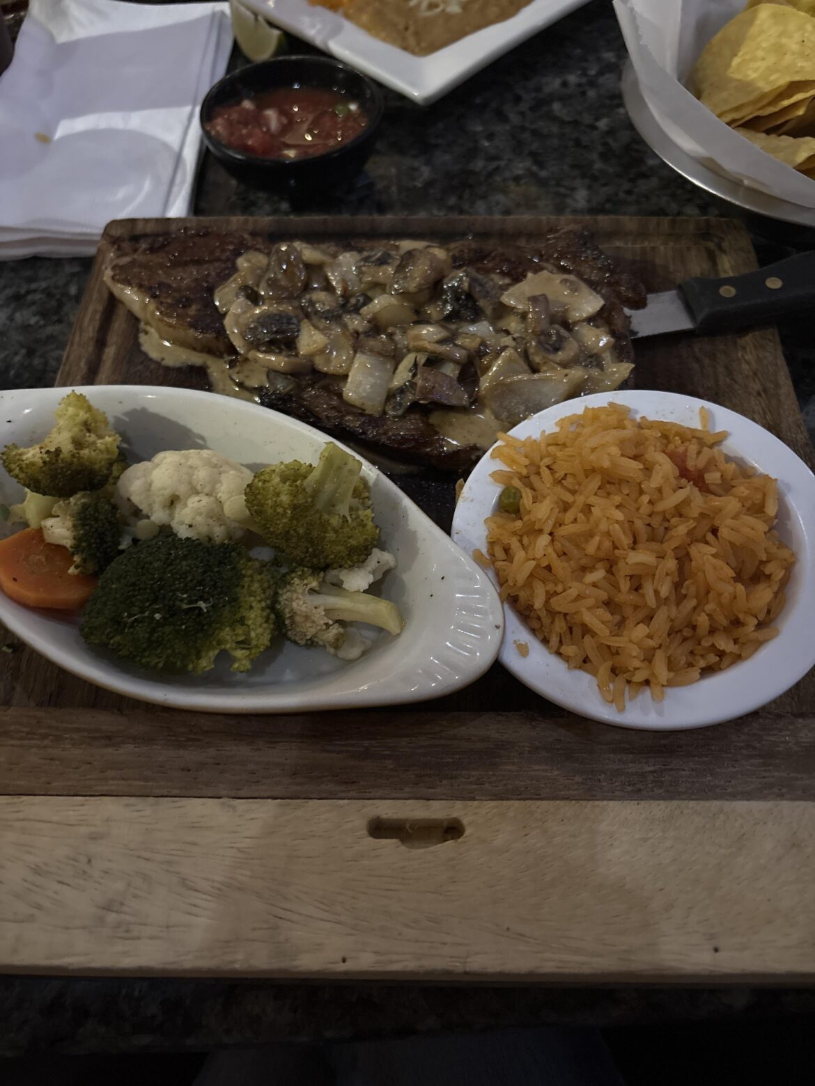 Steak on a cutting board