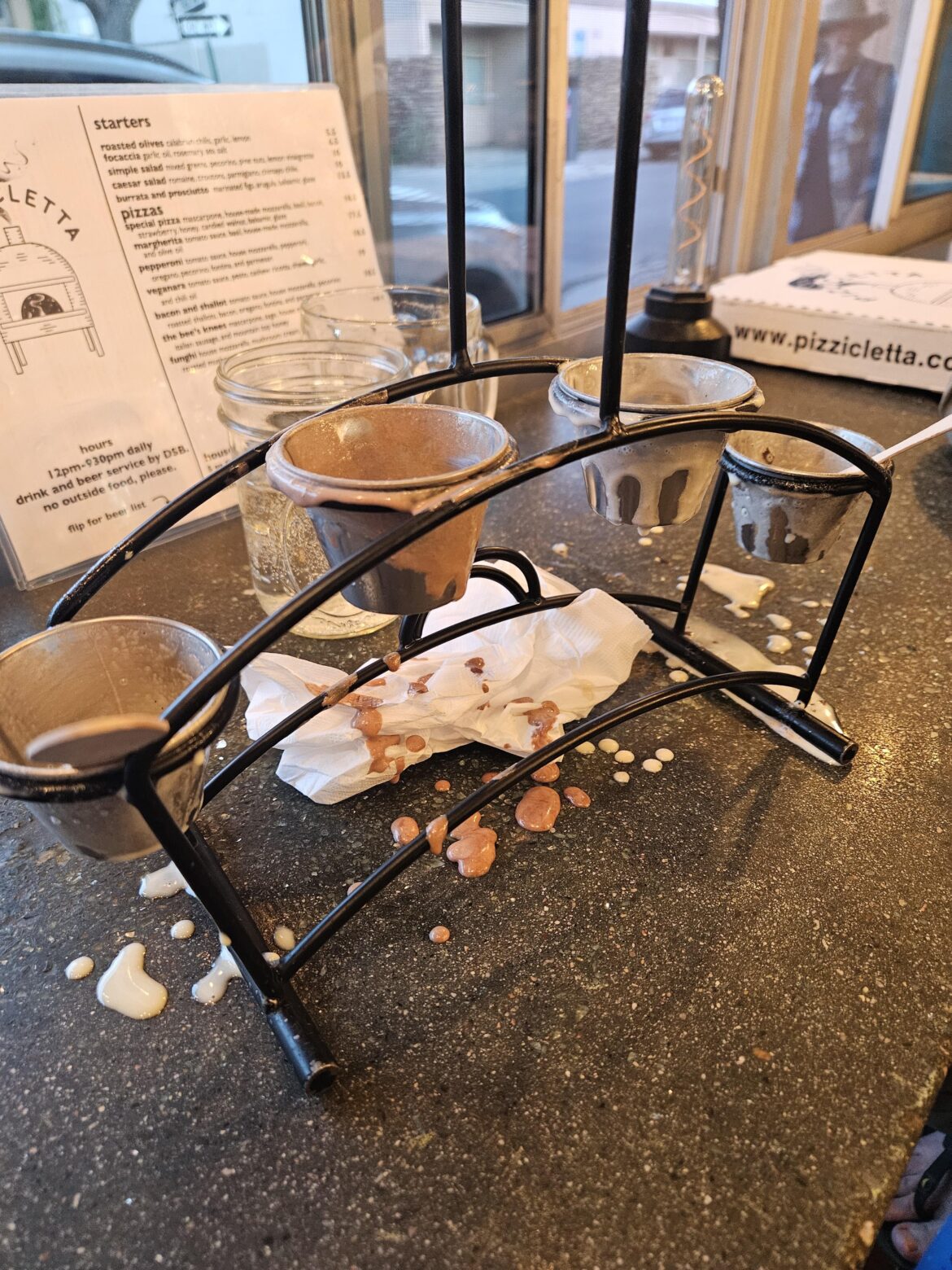 Gelato flight at Pizziccletta FLG turned into a melty mess