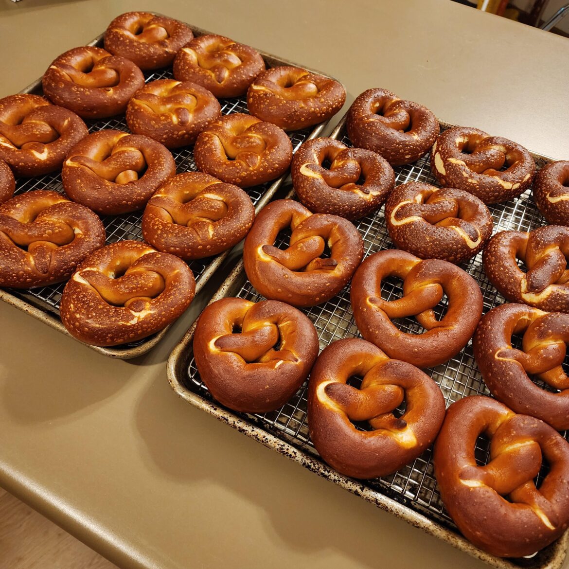 Traditional soft pretzels dipped in lye. I am mildly obsessed. Chemistry is awesome.