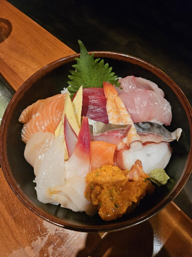 $16 Chirashi, Negi Hamachi, and Saba
