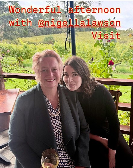 Cullen Wines was founded in 1971. Pictured: Vanya Cullen and Nigella from the weekend