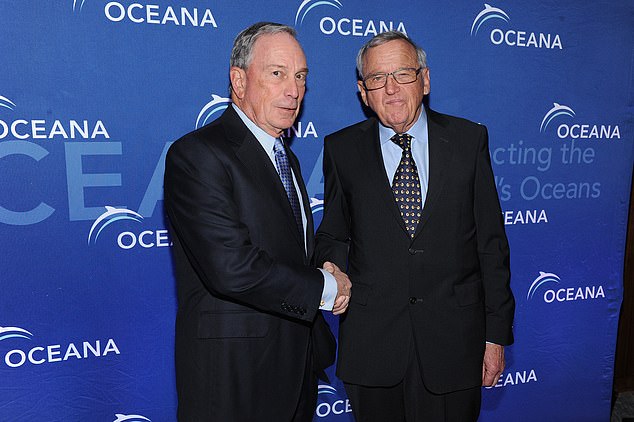 Wyss has become a major donor to left-leaning causes. He is pictured here with former New York City Mayor Michael Bloomberg at Oceana's 2015 New York City benefit at Four Seasons Restaurant