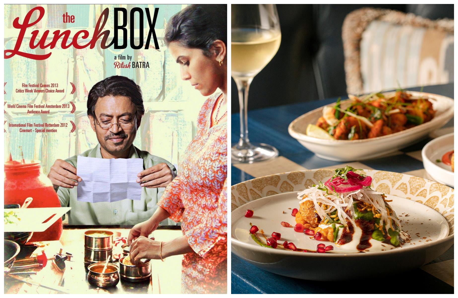 The Lunchbox (2013) won Critics' Week Viewer’s Choice at Cannes and pairs well with a meal at the One-Star Jamavar in London, UK. © Left: SIKHYA ENTERTAINMENT / Alamy Stock Photo. Right: Jamavar London