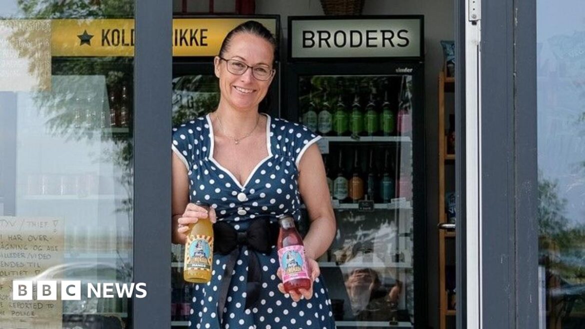 Canadian flag stickers on cheese at a supermarket in Canada