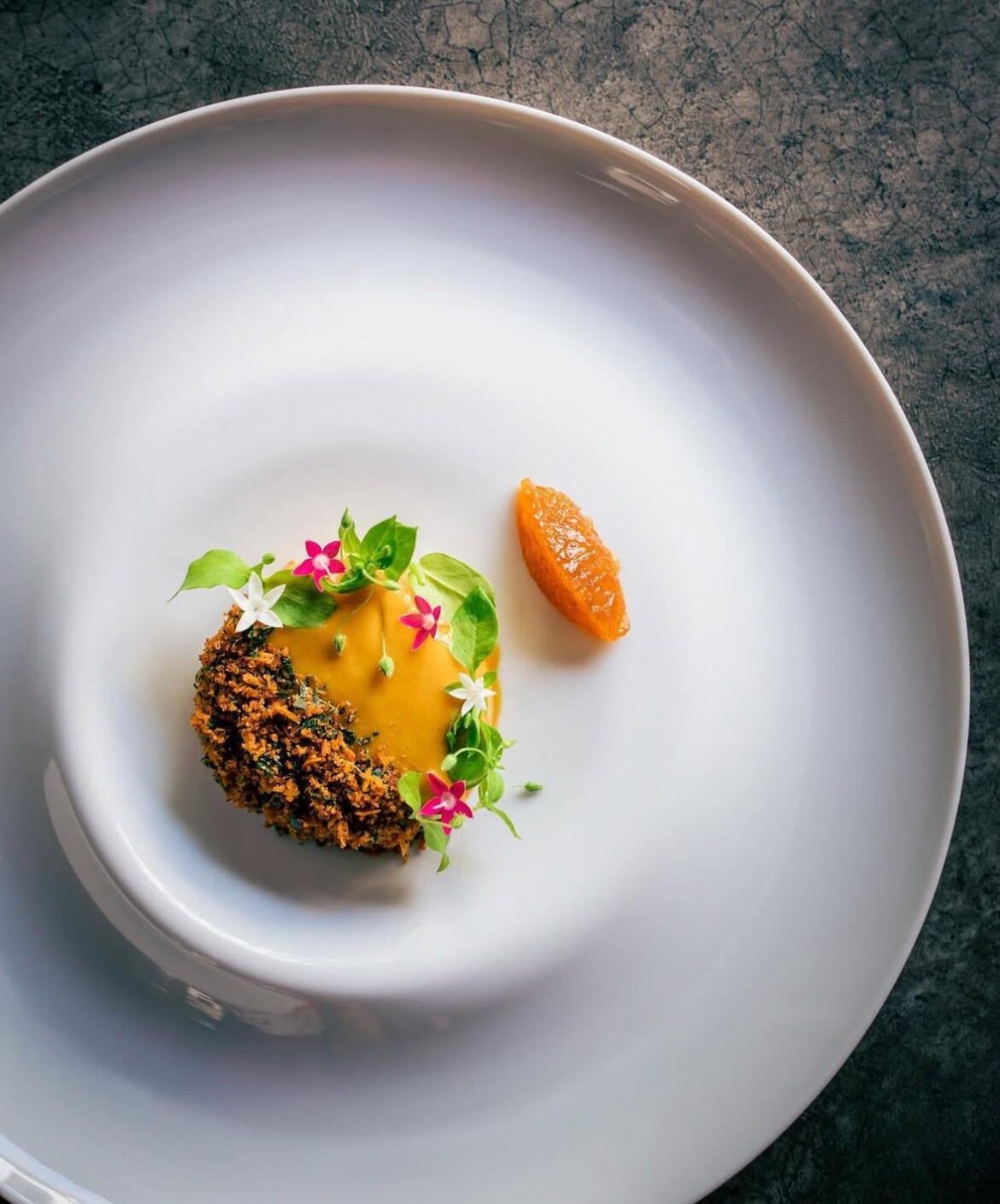 Grilled Rutabaga, Celeriac Curry, Sea Coconut achcharu.