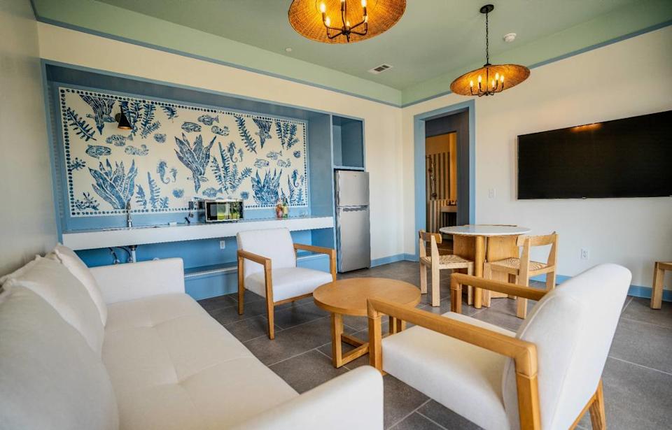 The new Pass Bungalows has one-bedroom penthouse hotel rooms with great water views and two-bedroom family suites with a living room, full size refrigerator and microwave.