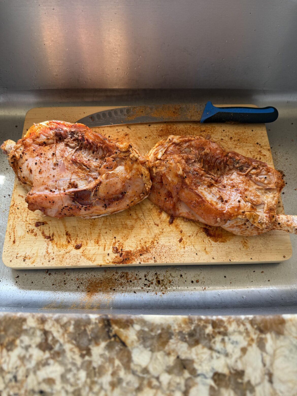 First time splitting a whole chicken. Fast and easy!