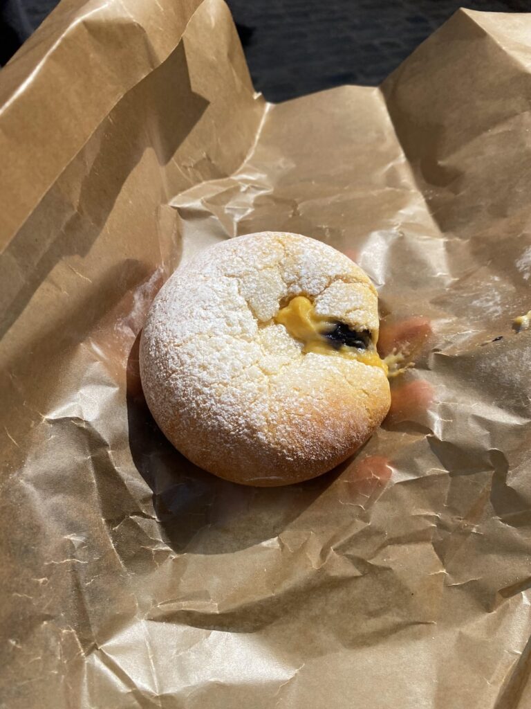 Would it be too much to log 600 calories for this blueberry and custard morning bun? It’s the size of my hand.