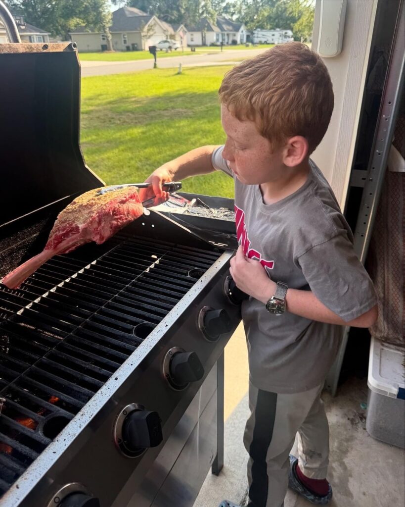 Walked my 9 year old through a reverse sear. Thoughts?
