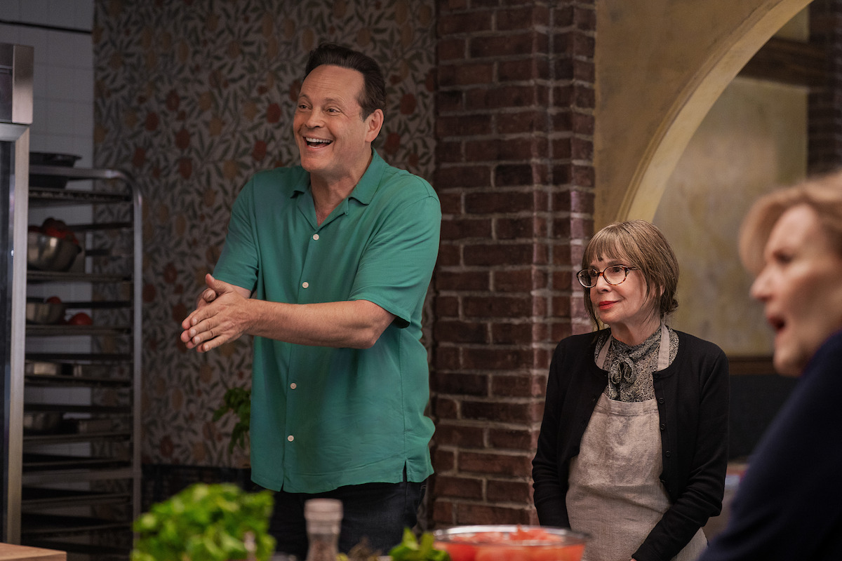 Vince Vaughn as Joe Scaravella, Talia Shire as Teresa and Brenda Vaccaro as Antonella in ‘Nonnas’