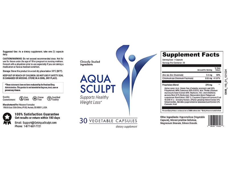 AquaSculpt Reviews Top 3 Reasons Aqua Sculpt Works for Fast Weight Loss Support Supplement Facts Ingredients