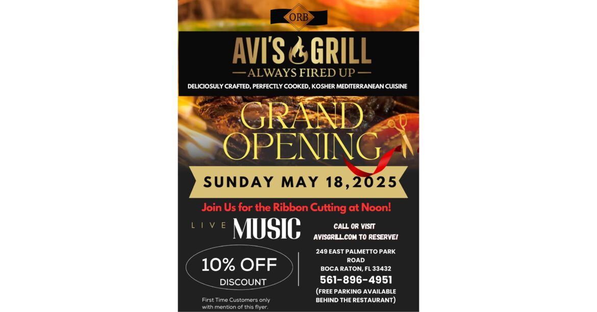 Avi’s Grill, New Kosher Mediterranean Haven Opens in Boca Raton Avi's Grill, New Kosher Mediterranean Haven Opens in Boca Raton
