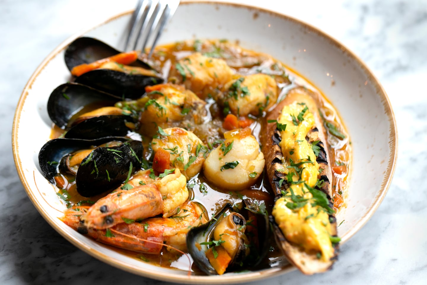 The bouillabaisse at Marseille.