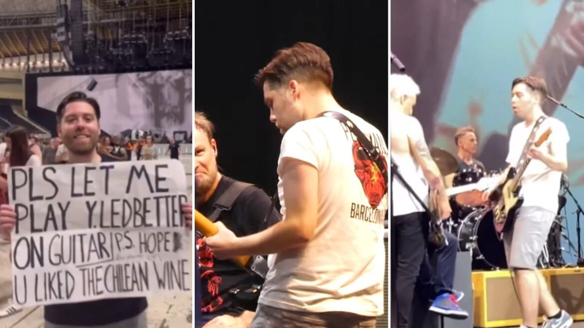 Pearl Jam superfan joins band to play Yellow Ledbetter Pearl Jam superfan joins band to play Yellow Ledbetter