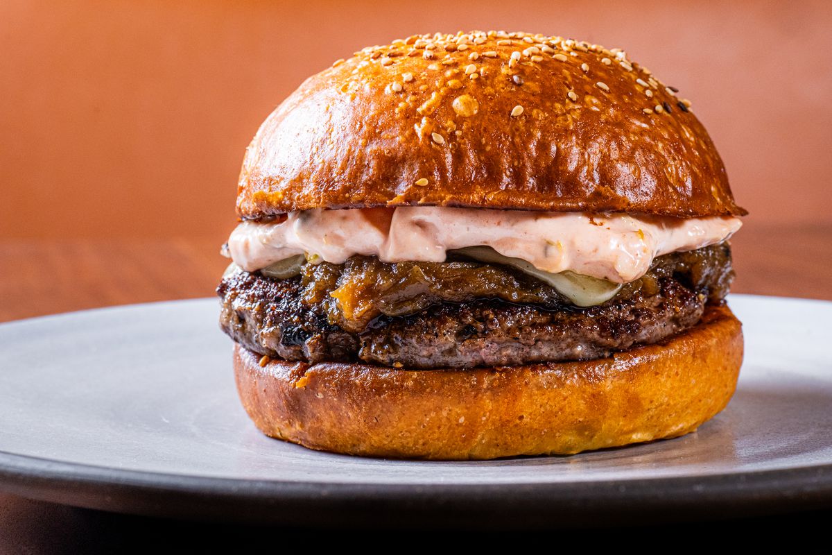 The burger from Bistro Lagniappe in Healdsburg, California.