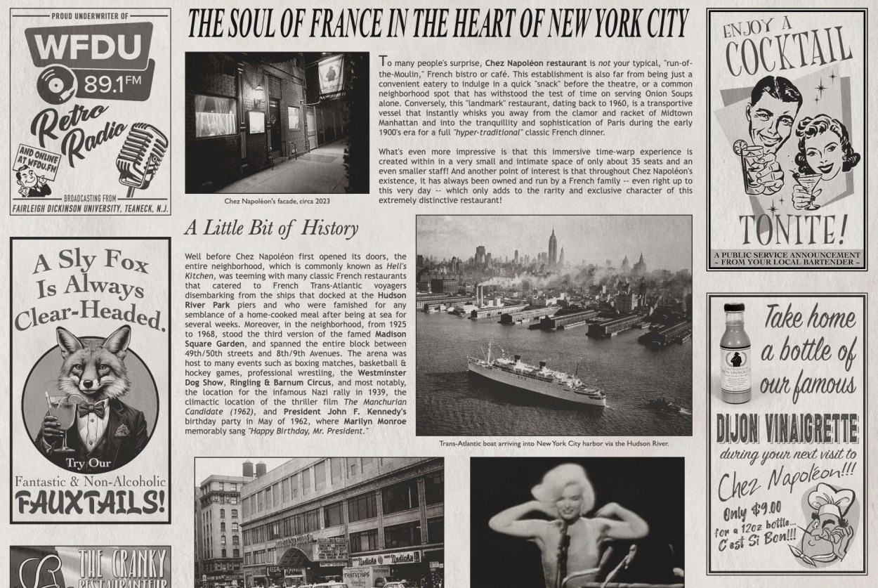 Chez Napoleon website