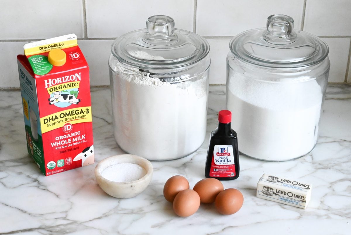 ingredients for crepes.