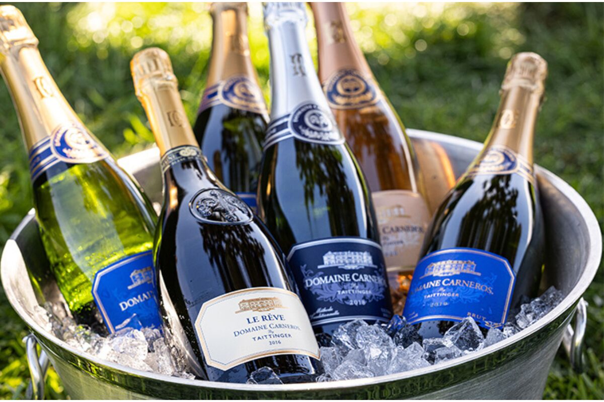 Bottles of French sparkling wine