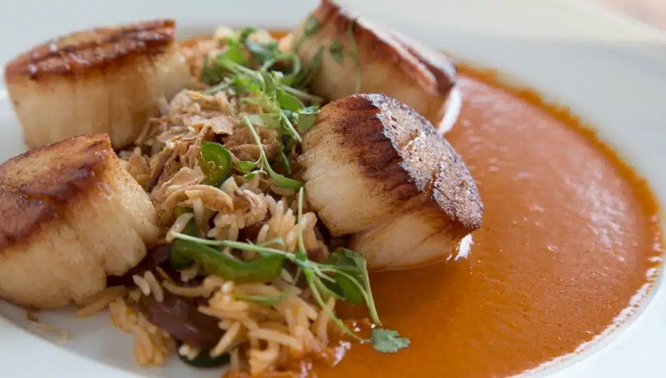 A seafood entree dish available at Fond restaurant in Wallingford.