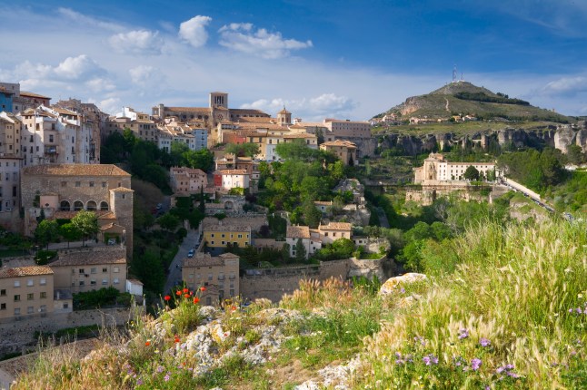 A view of Cuenca in Spain, known for its 'hanging houses'.