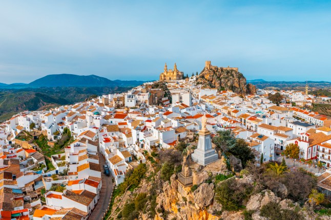 Aerial view of Olvera, Andalusia, Spain