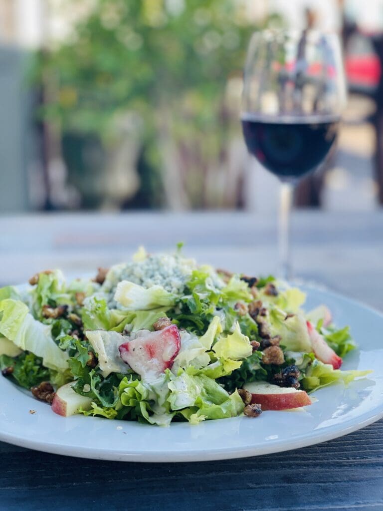 a close up of a plate of food on a table