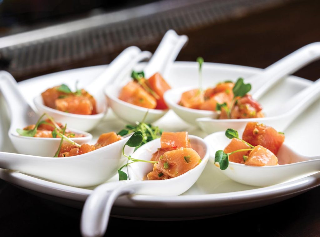 Hiramasa (yellowtail kingfish) with ponzu, cilantro, and serrano. Photo by Nick Shirghio