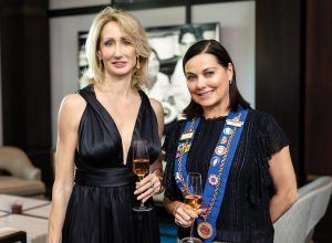 Kim Shand and Ingrid Aielli celebrate fine food and wine. Photo by New Frame Photography