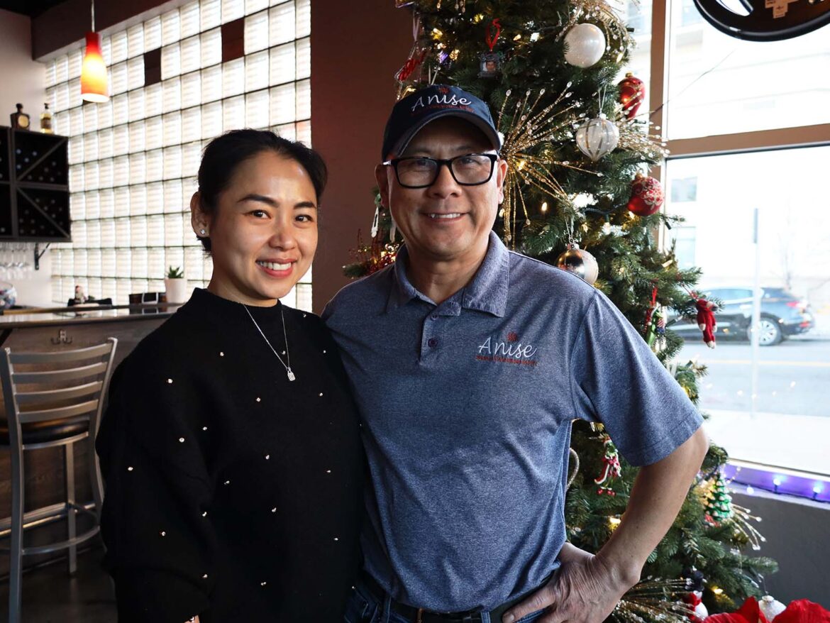 Quyen Tinh and Long Nguyen in Anise Vietnamese Eatery on Lincoln Avenue.
