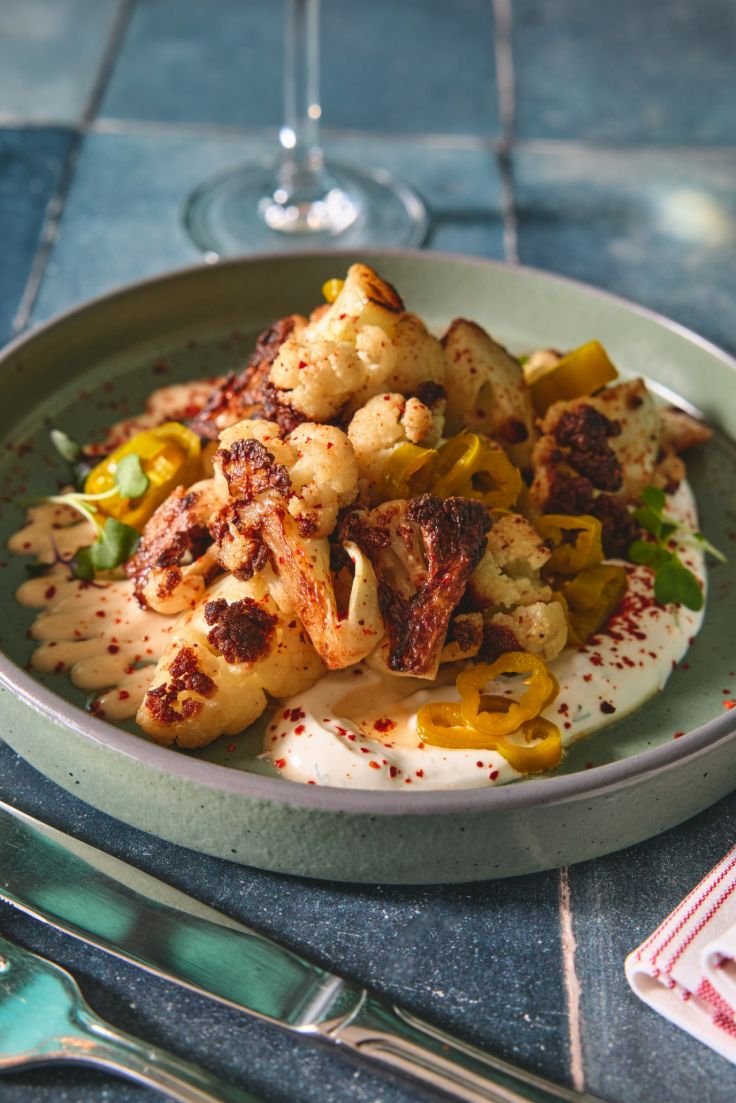 brown butter cauliflower with tahini