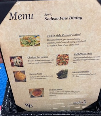 Lunch menu