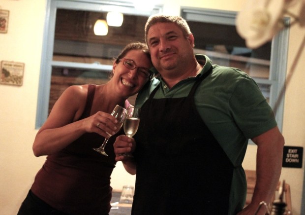 Sara Pedrazzini and her husband, Christian Erbisti, owners of Oltre Mare Italian Restaurant. (Courtesy of Sara Pedrazzini)