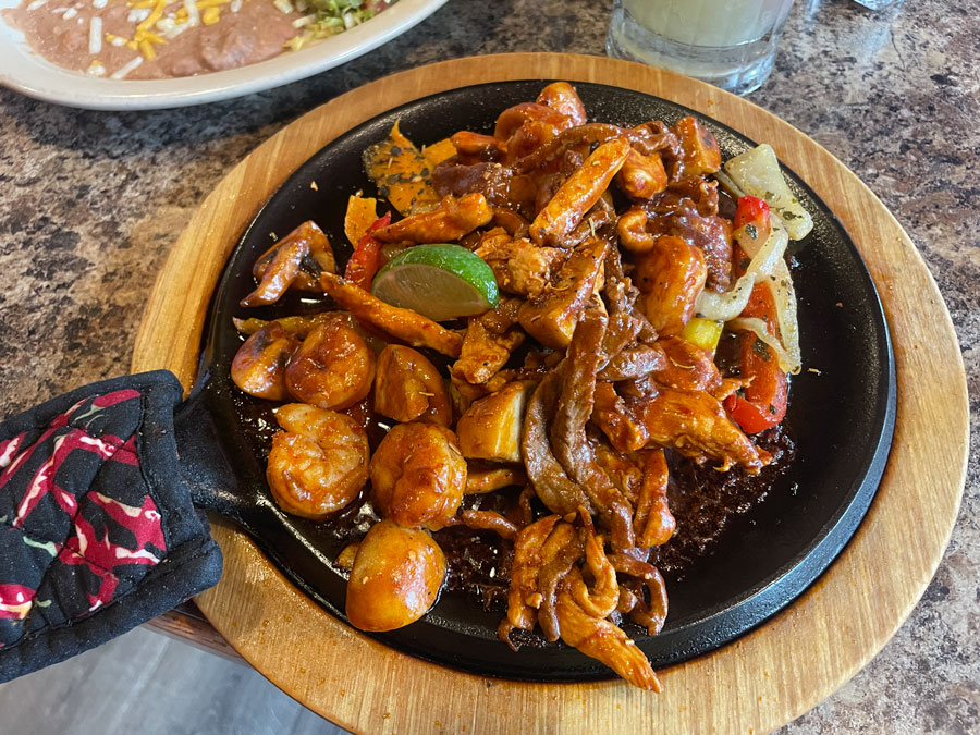 One of the popular entrees at Pachangas is the trio fajita of carne asada, shrimp and chicken | Jordan Wood, EastIdahoNews.com