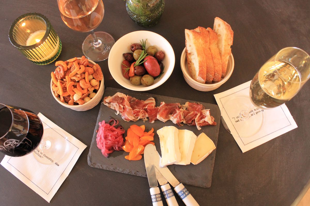 A plate of charcuterie.