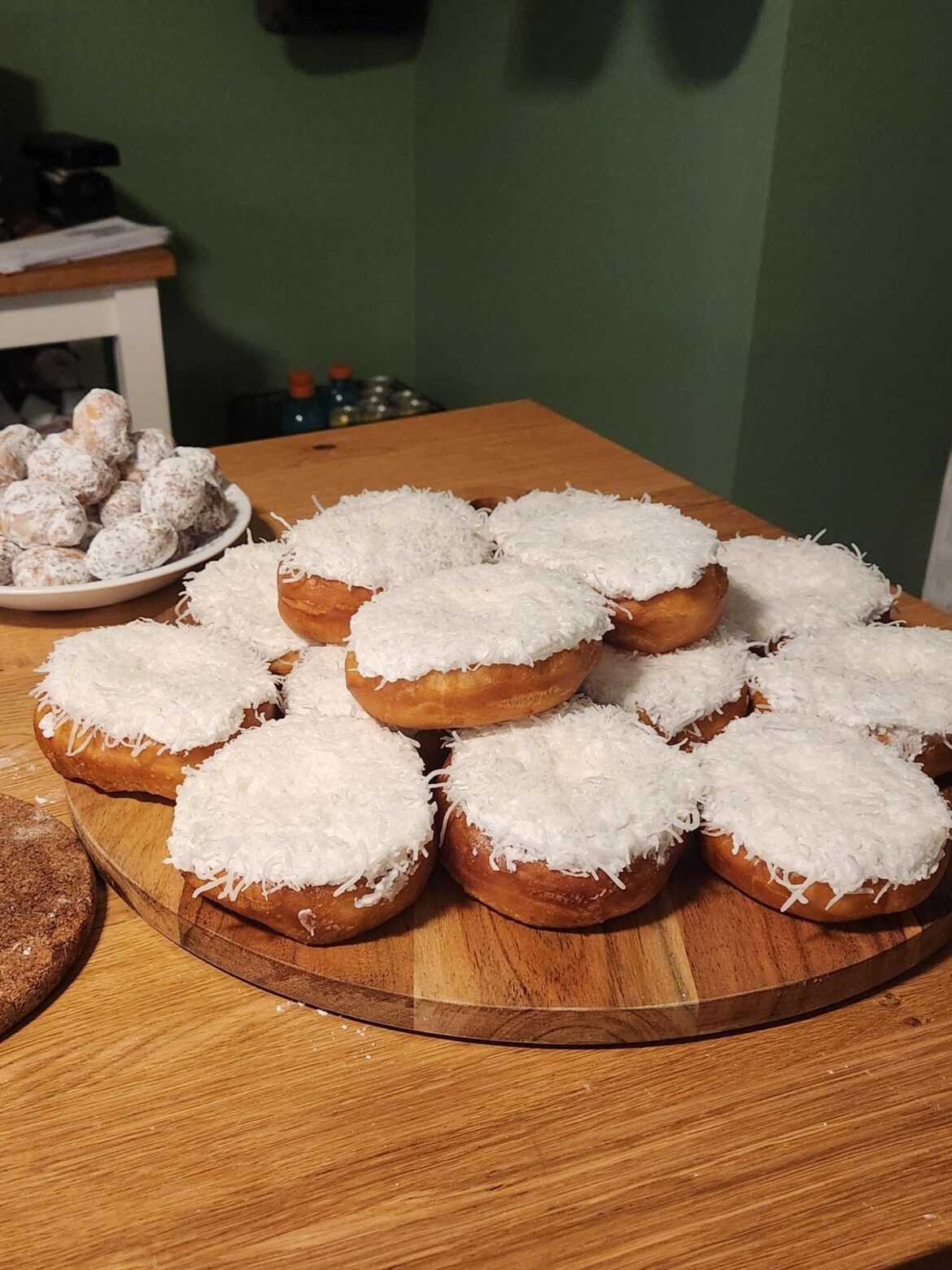 I made Coconut Cream Donuts for my husband's birthday