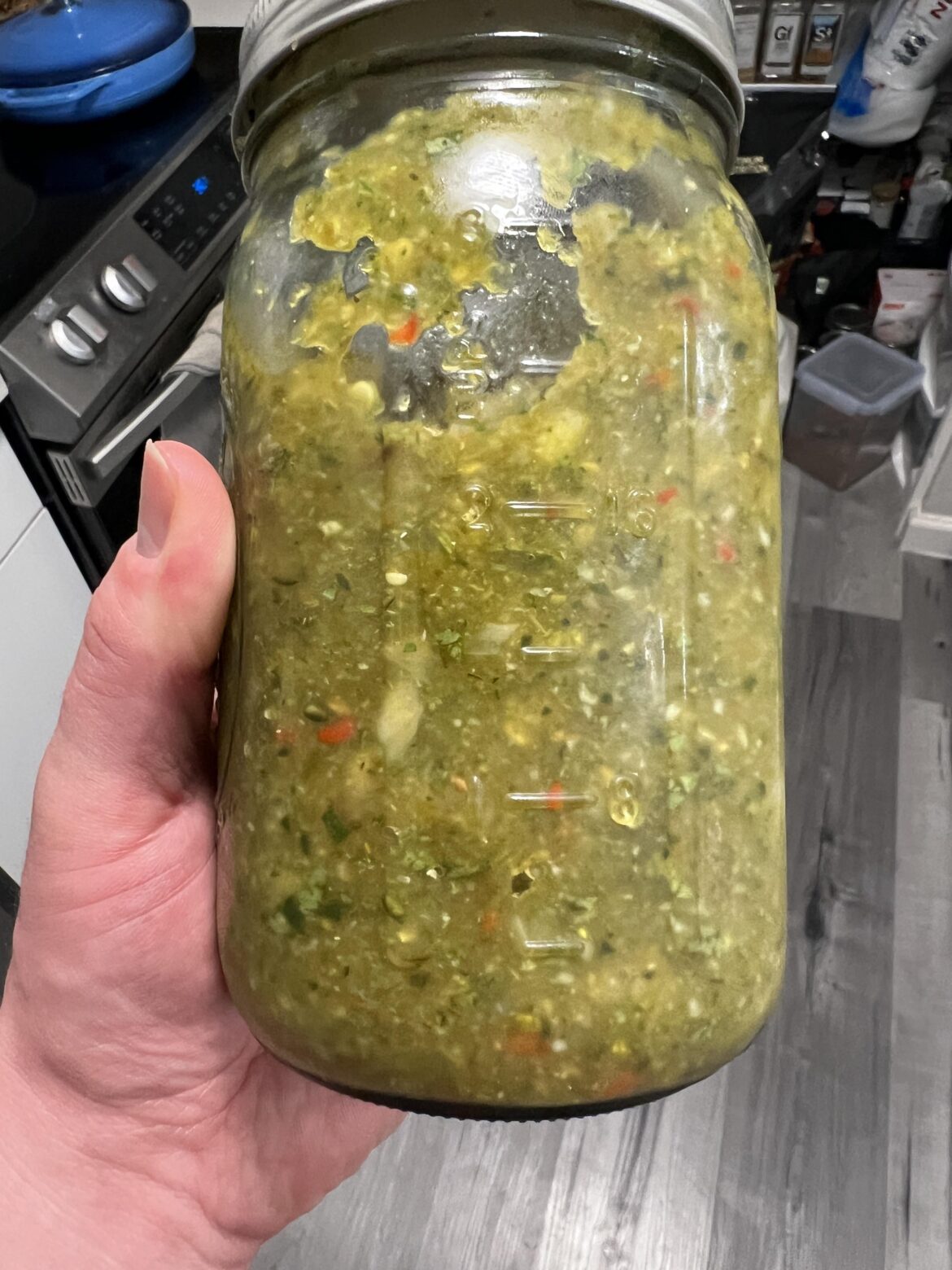 Pickle salsa that was a massive hit at a work salsa contest