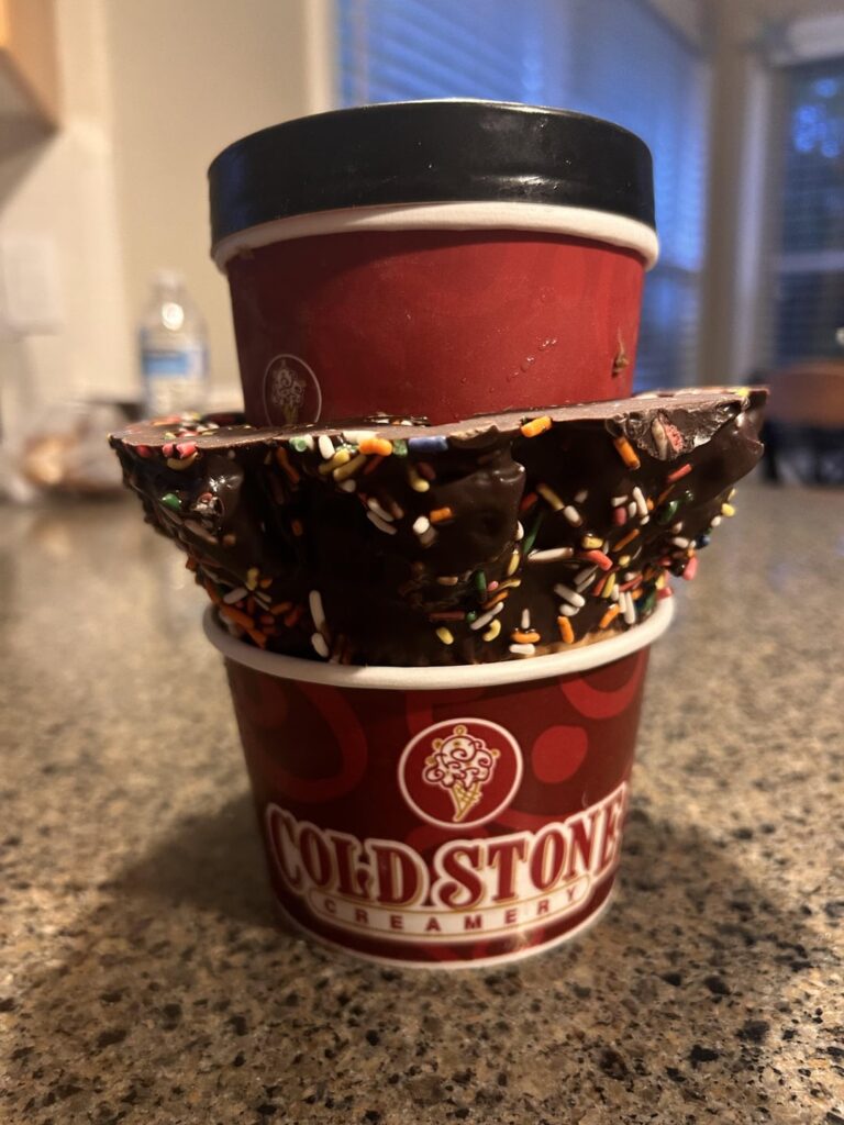 Cold Stone pint for myself for surviving week one of new job training! My creation in the description Cold Stone pint for myself for surviving week one of new job training! My creation in the description