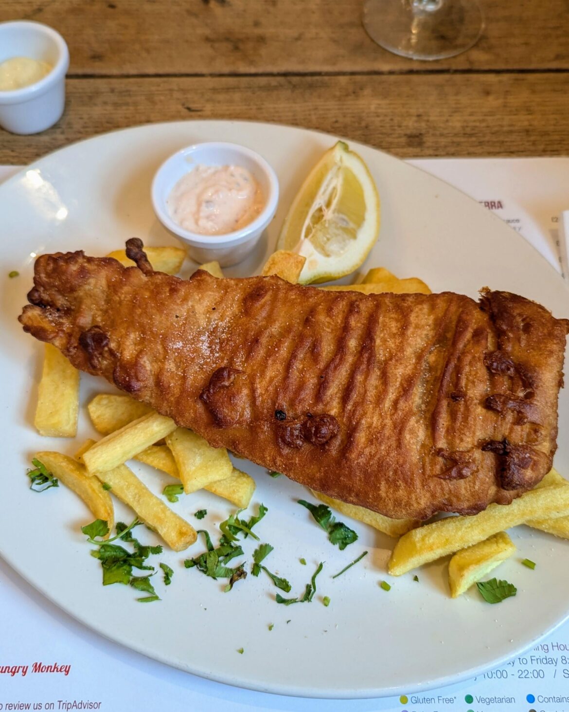The fish and chips I had today for lunch