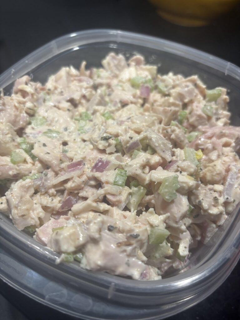 3 pounds of smoked chicken salad. For under $10, I have lunch for the entire work week! 3 pounds of smoked chicken salad. For under $10, I have lunch for the entire work week!