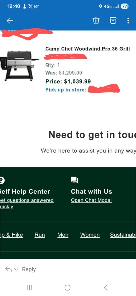 Spreading a deal. Camp Chef WW pro 36