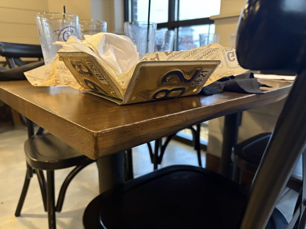 Burger on a couple of bent licence plates.