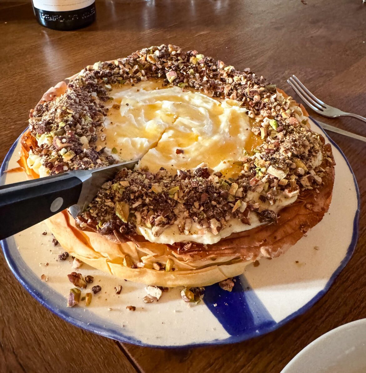 White Chocolate Baklava Cheesecake