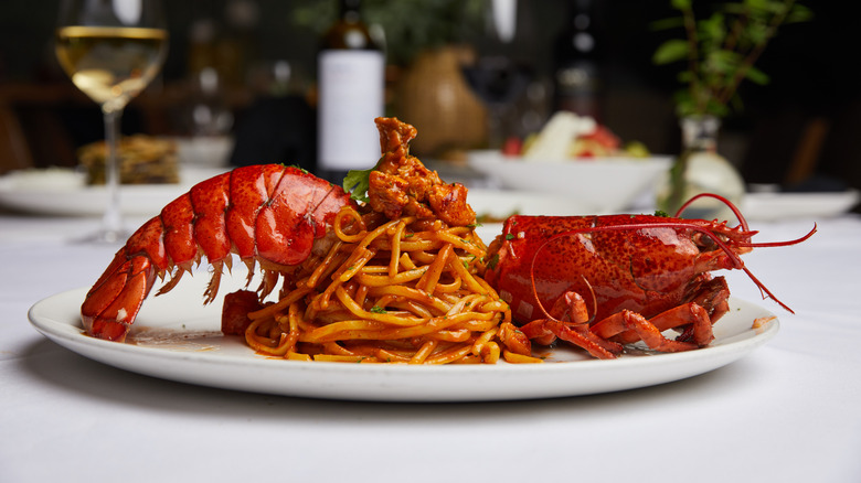 lobster pasta at avra estiatorio