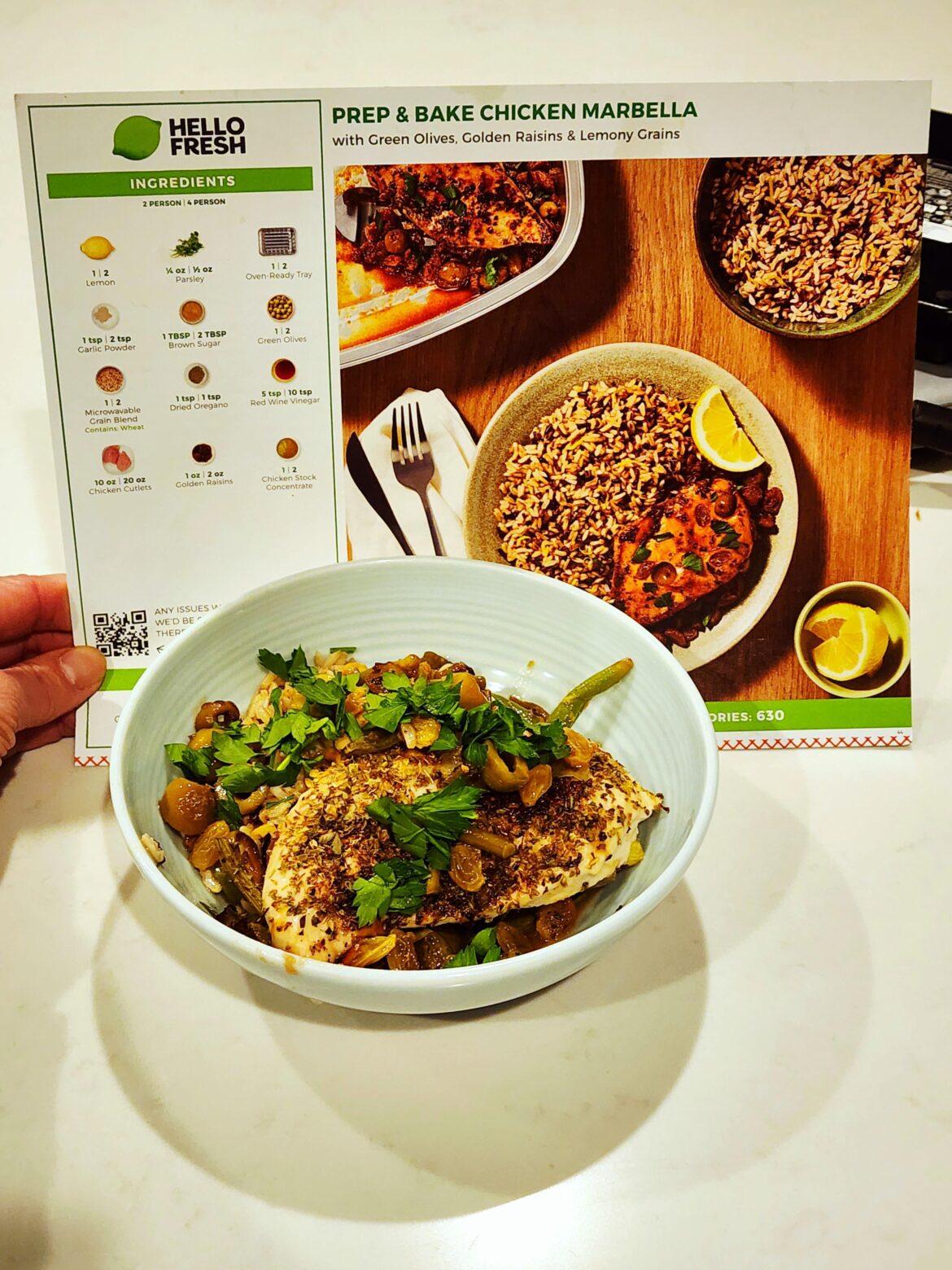 Chicken Marbella was good but I Hate the HelloFresh microwave rice. Chicken Marbella was good but I Hate the HelloFresh microwave rice.