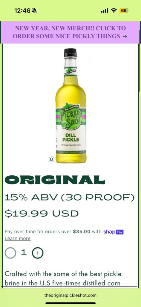 The Original Pickle Shot Vodka