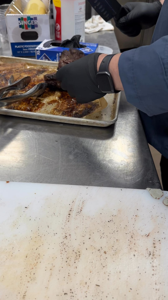Tenderloin for family meal at work.