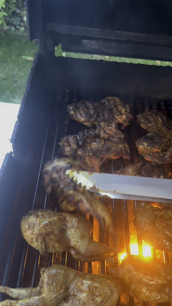 Grilled 3 chili buffalo quails