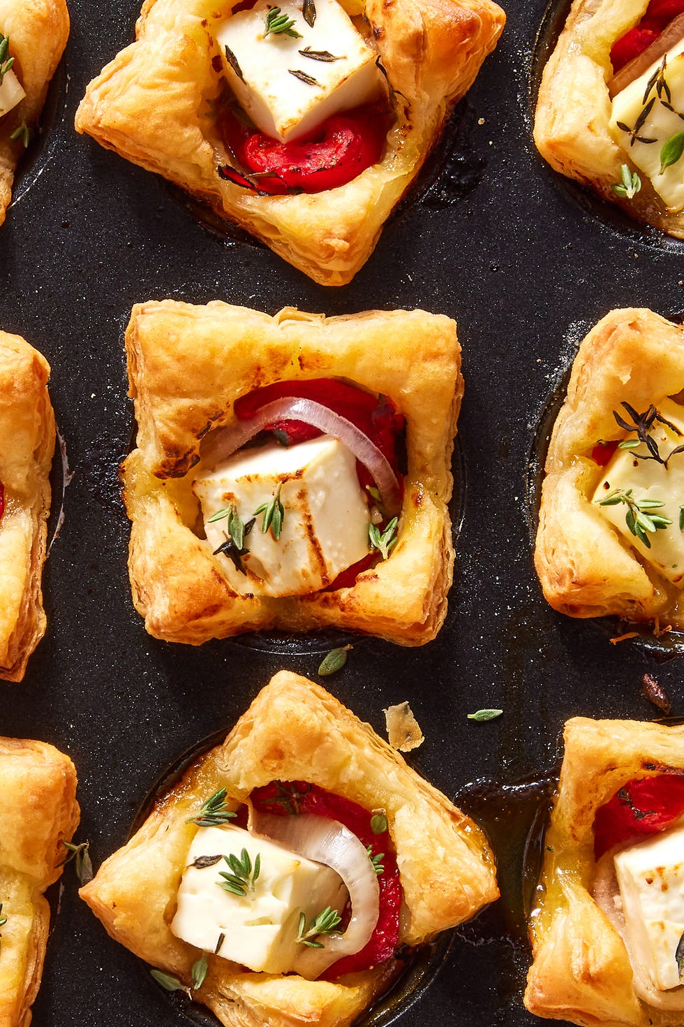 puff pastry with feta rosemary and peppers