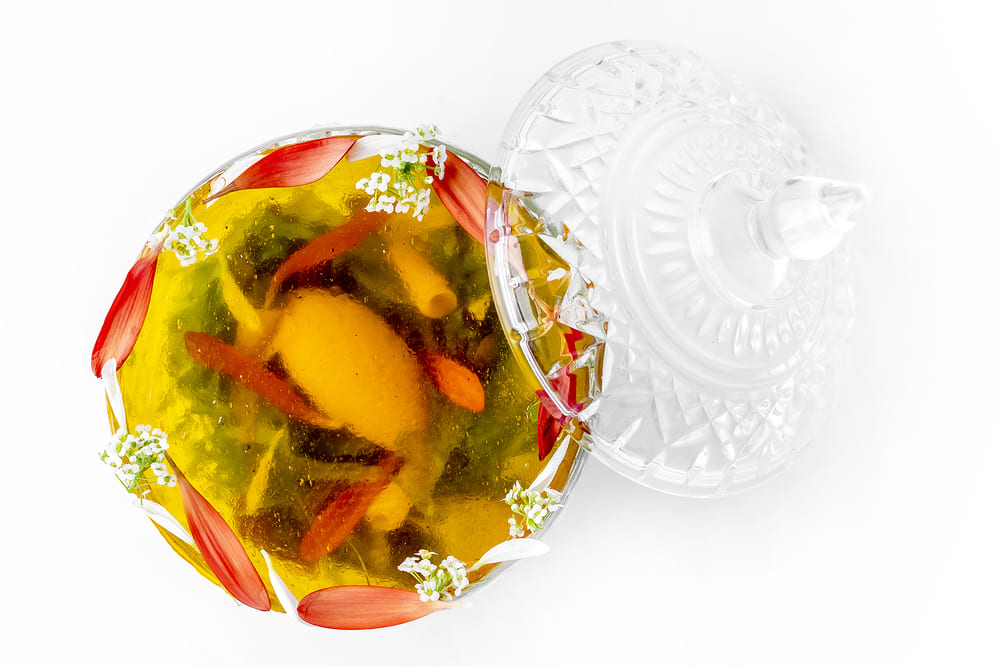 Pumpkin Salad | Alcoholic Vinaigrette | Tomato Sorbet, from Evvai, holder of Two MICHELIN Stars in São Paulo. © Tadeu Brunelli/Evvai