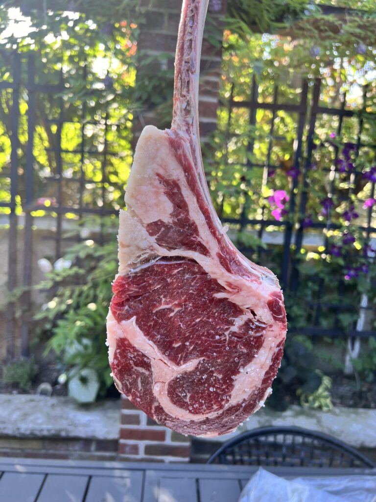 Grilling a one of a kind tomahawk